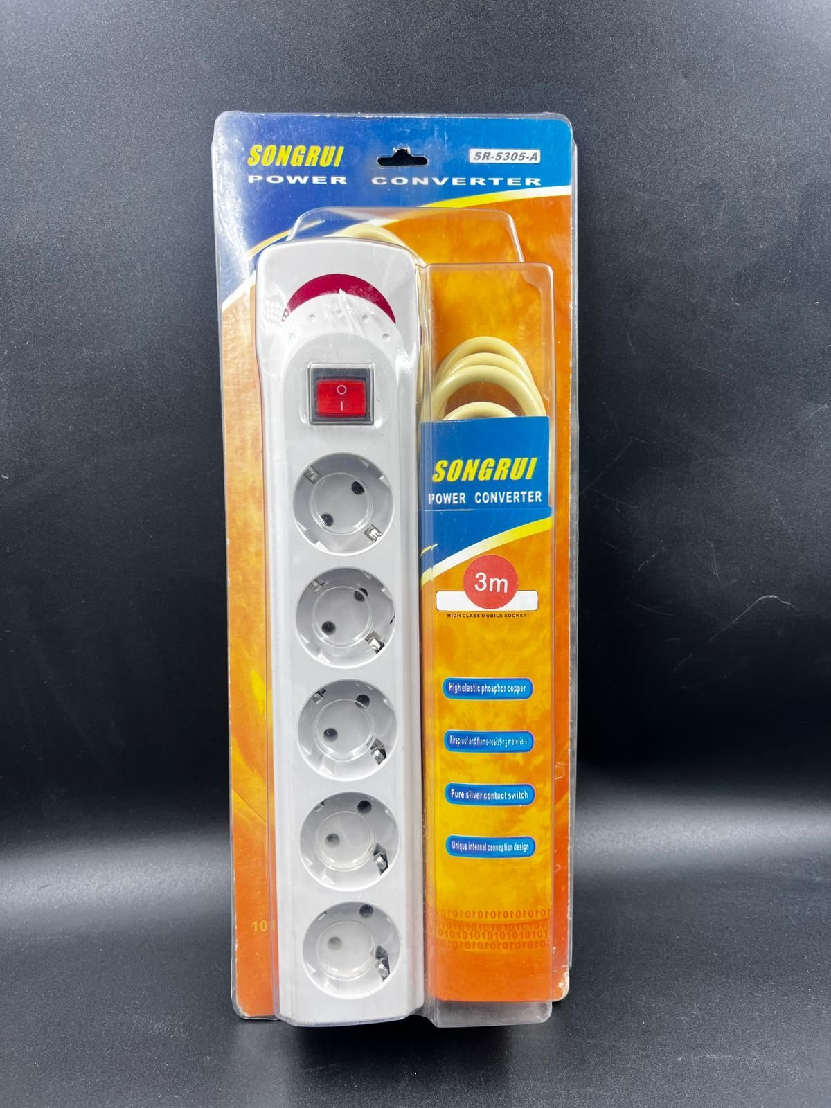 a0632448-8e89-4dff-8612-4923f1afe7b5.jpeg Songrui uzadıcı 3m tək knopka ağ - Image 1